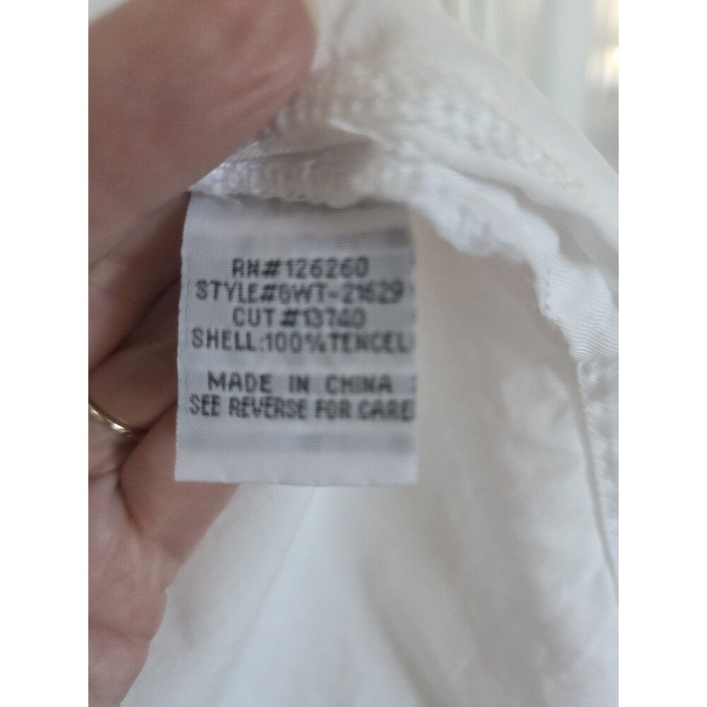 Velvet Heart Women’s White Oversized Button Down Short Sleeve Shirt Top Large - Picture 4 of 5